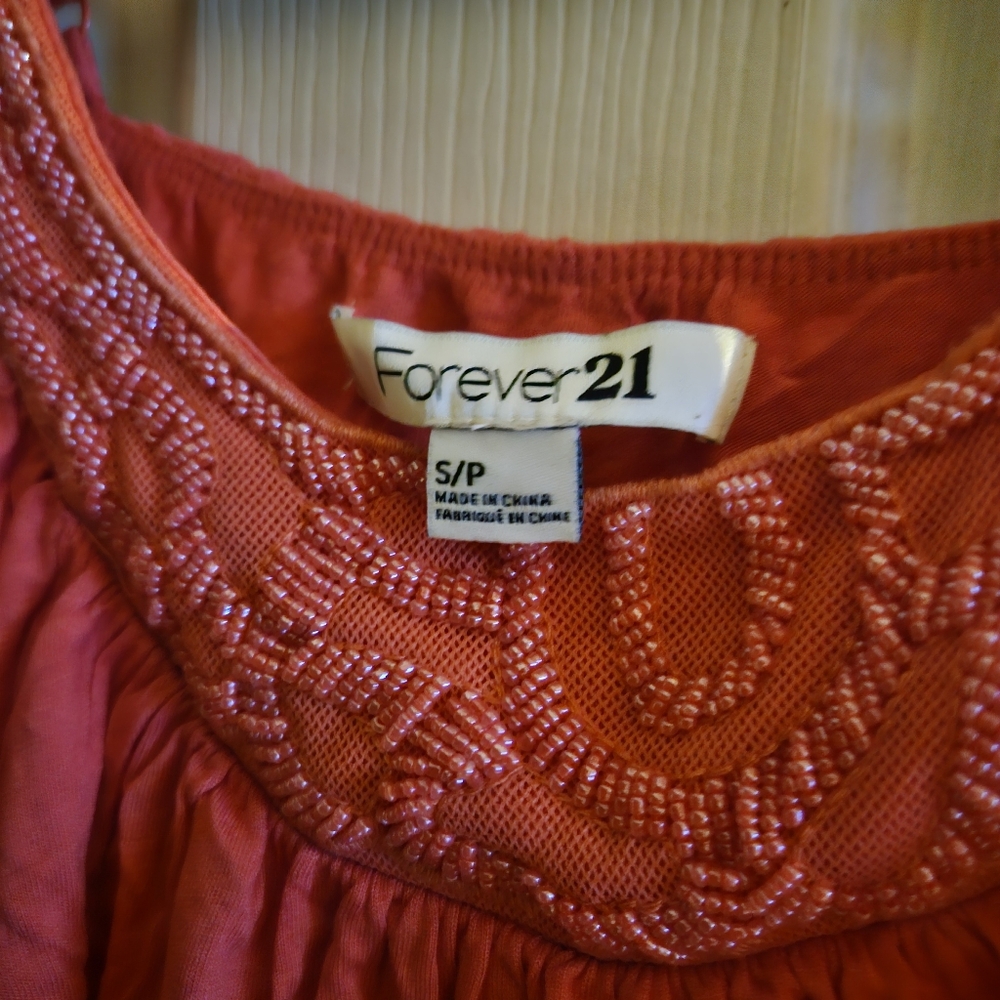 Forever 21 Pink Beaded Blouse